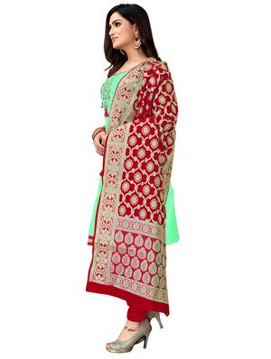 embroidered unstitched suit - 17335345 - Standard Image - 2