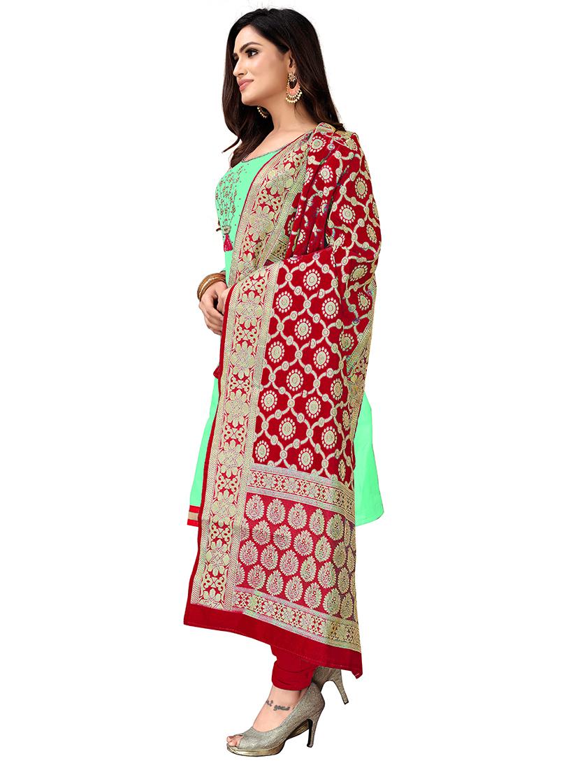 embroidered unstitched suit - 17335345 - Zoom Image - 2