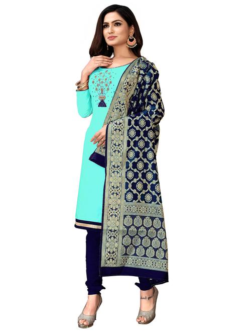 embroidered unstitched suit - 17335352 - Standard Image - 1