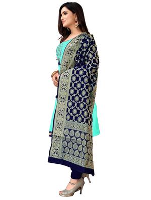 embroidered unstitched suit - 17335352 - Standard Image - 2