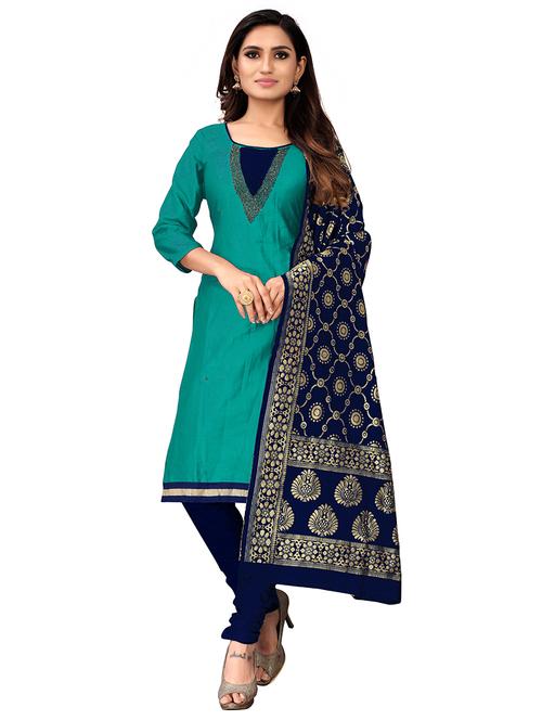embroidered unstitched suit - 17335353 - Standard Image - 1