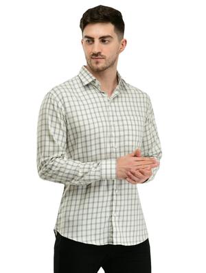 white checkered casual shirt with face mask - 17335453 - Standard Image - 2