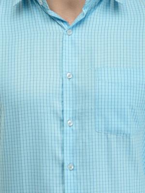 blue checkered casual shirt with face mask - 17335462 - Standard Image - 5