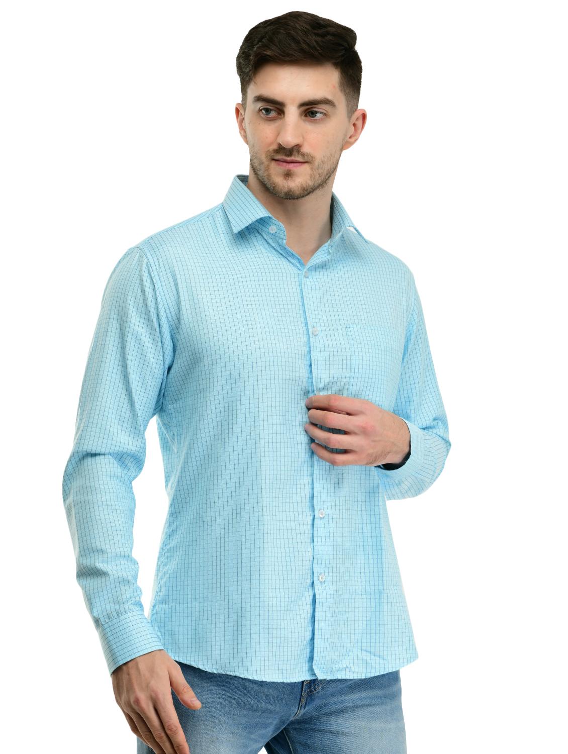 blue checkered casual shirt with face mask - 17335462 - Zoom Image - 2