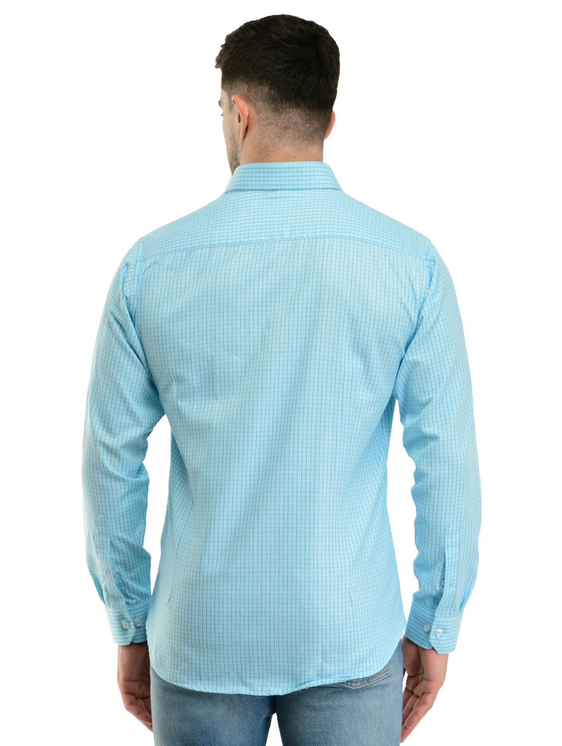 blue checkered casual shirt with face mask - 17335462 - Zoom Image - 3
