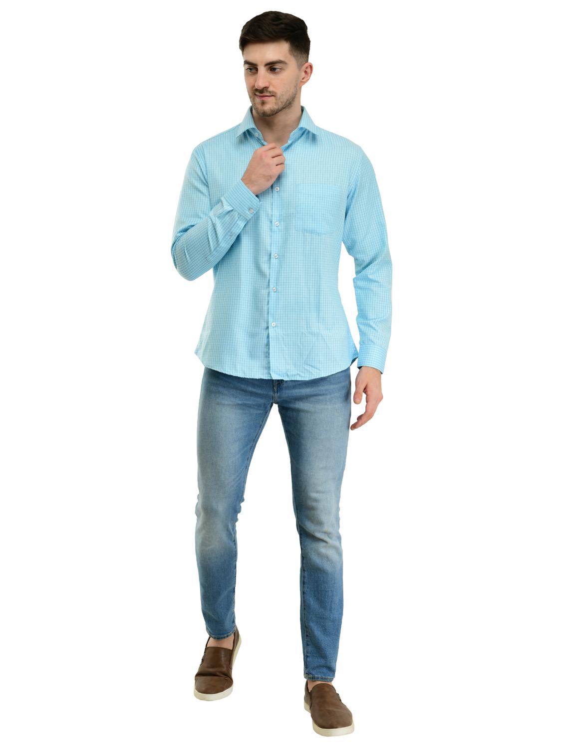blue checkered casual shirt with face mask - 17335462 - Zoom Image - 4