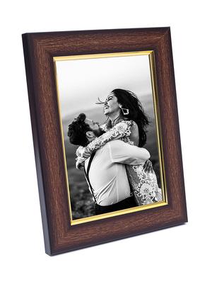wooden brown golden border table photo frame - 17335642 - Standard Image - 3