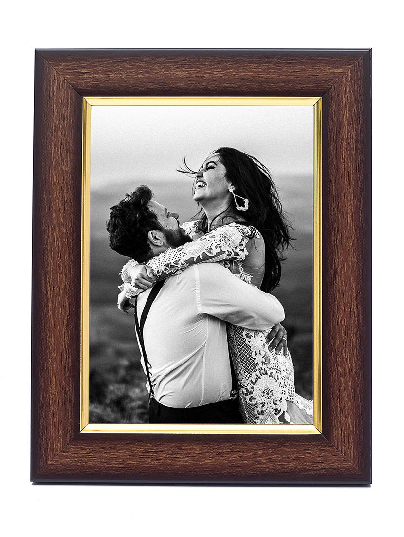 wooden brown golden border table photo frame - 17335642 - Zoom Image - 2