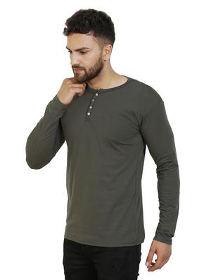 olive green solid t-shirt - 17335799 - Standard Image - 2