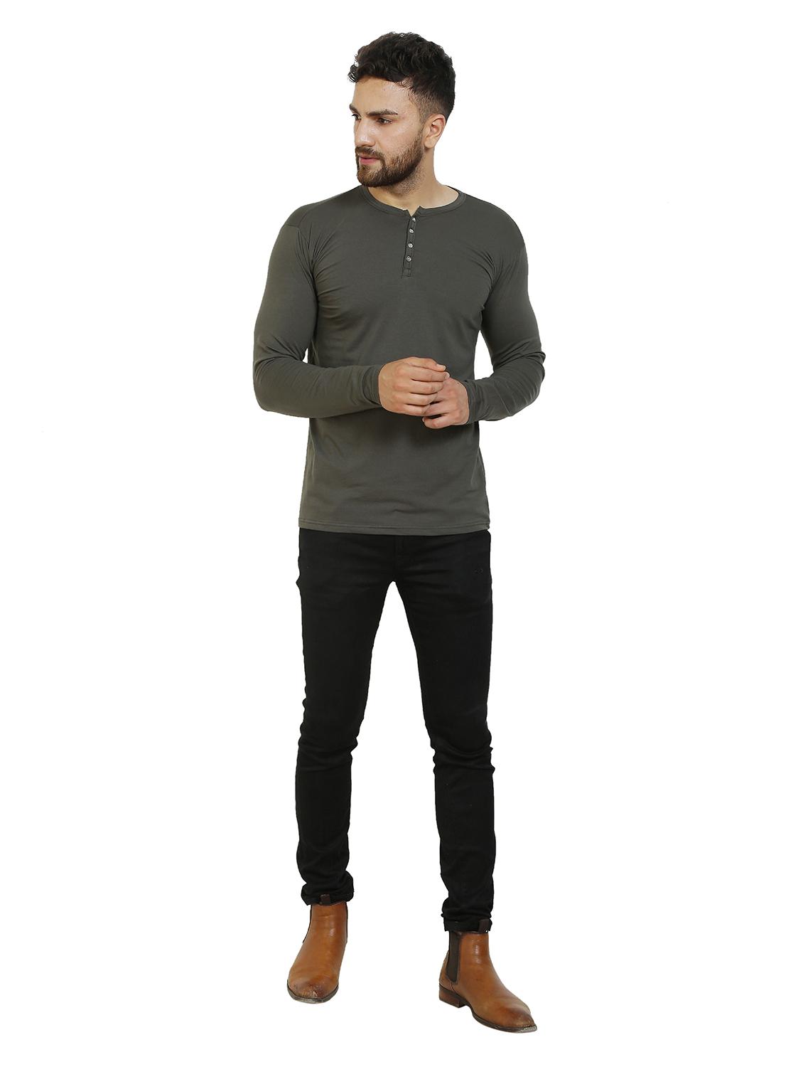 olive green solid t-shirt - 17335799 - Zoom Image - 4