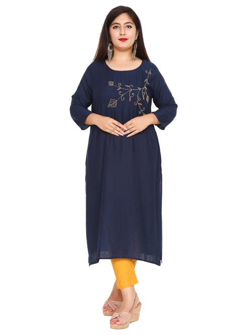 embellished straight kurta - 17335822 - Standard Image - 1