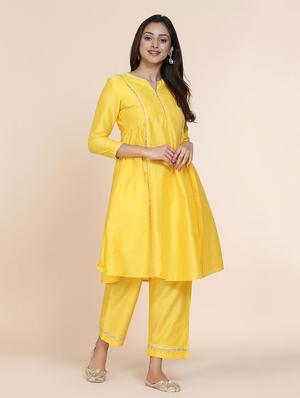 solid a-line kurta - 17335830 - Standard Image - 2