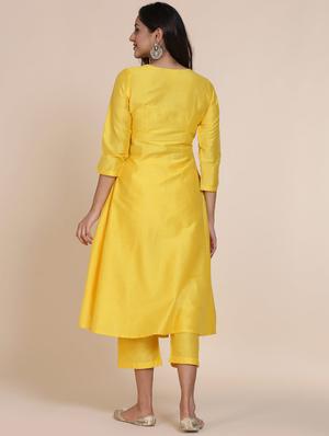 solid angrakha kurta - 17335843 - Standard Image - 3