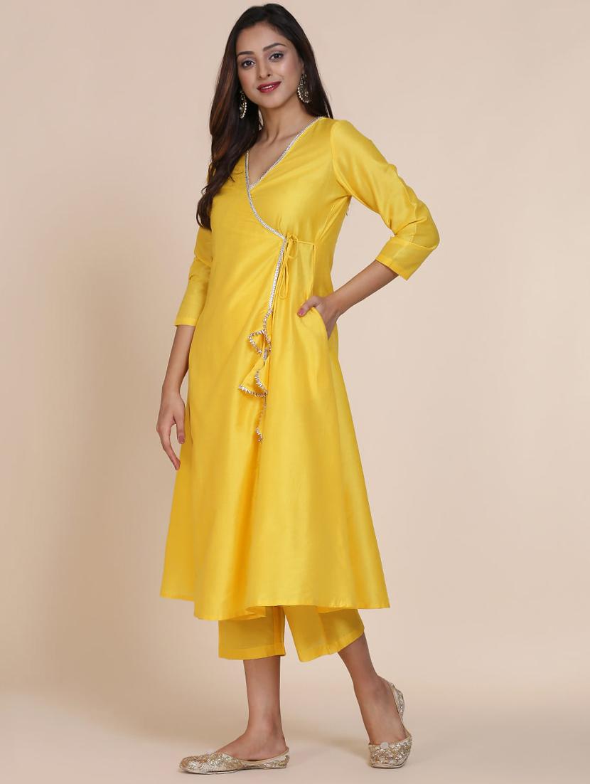 solid angrakha kurta - 17335843 - Zoom Image - 2