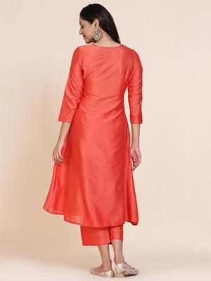solid angrakha kurta - 17335844 - Standard Image - 3