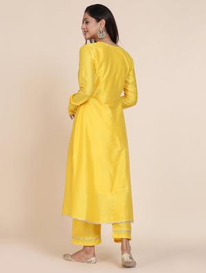 solid a-line kurta - 17335851 - Standard Image - 3