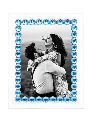 transparent blue stone table photo frame - 17335860 - Standard Image - 2