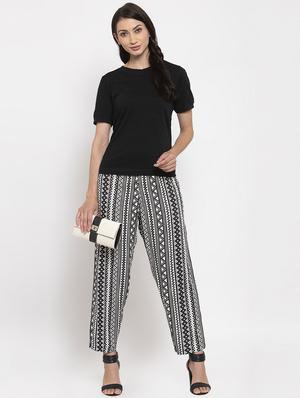 mid rise printed palazzo - 17336028 - Standard Image - 4