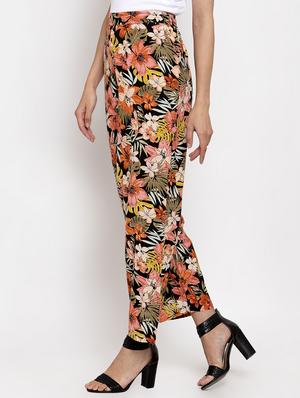 high rise floral trouser - 17336031 - Standard Image - 2