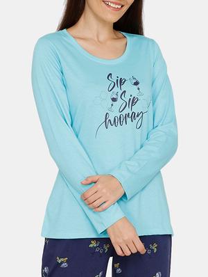 round neck printed pyjama set - 17336160 - Standard Image - 4