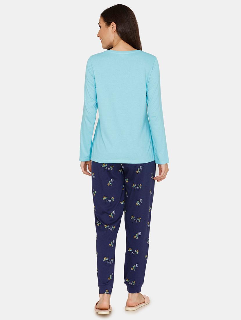 round neck printed pyjama set - 17336160 - Zoom Image - 3