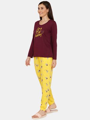 round neck printed pyjama set - 17336161 - Standard Image - 2