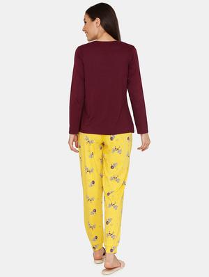 round neck printed pyjama set - 17336161 - Standard Image - 3