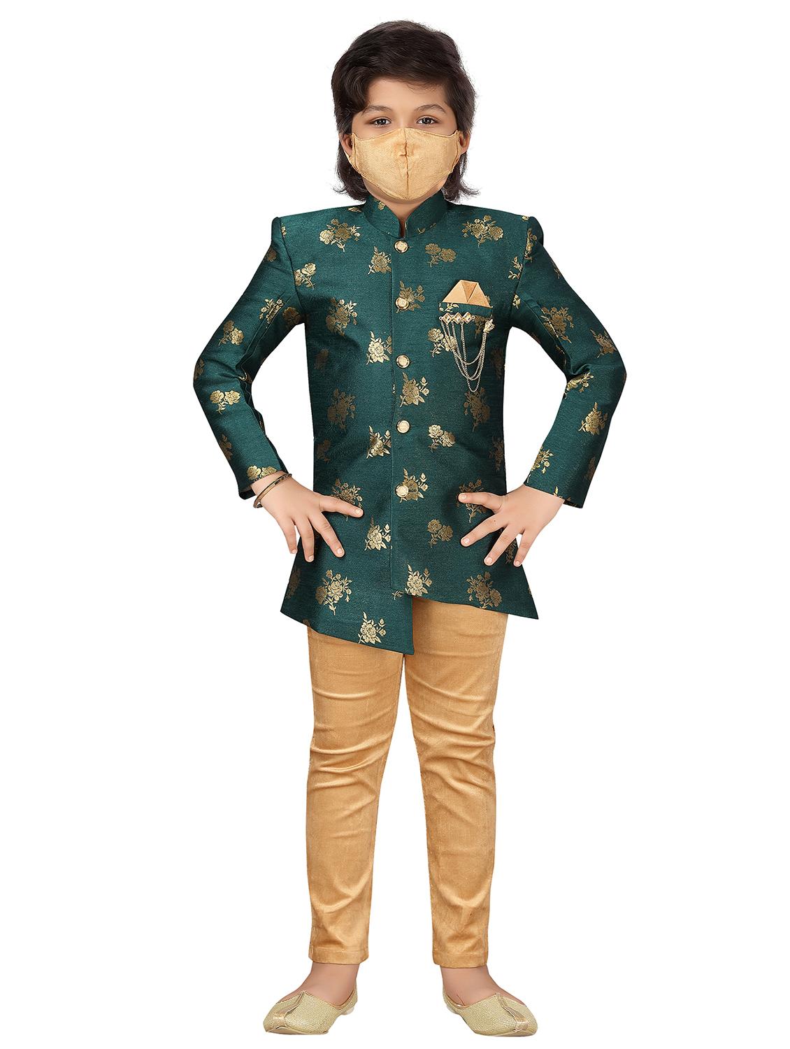 green polyester kurta set - 17336191 - Zoom Image - 1