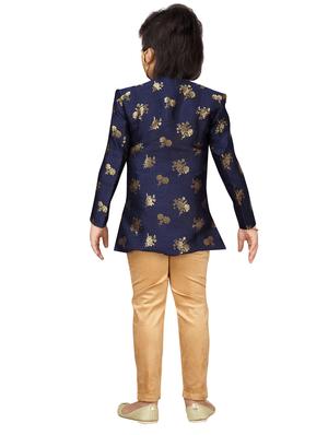 blue polyester kurta set - 17336193 - Standard Image - 3