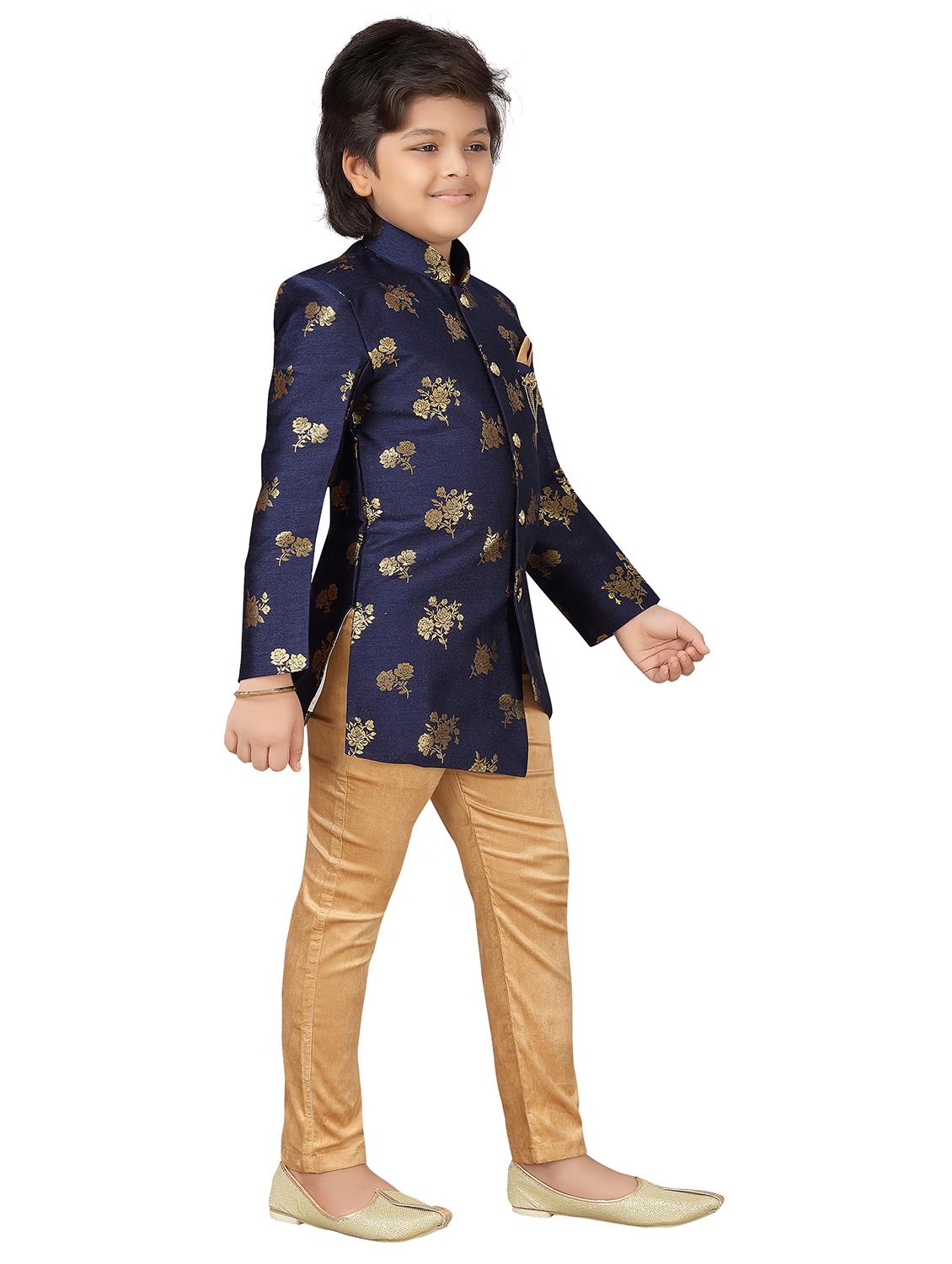 blue polyester kurta set - 17336193 - Zoom Image - 2