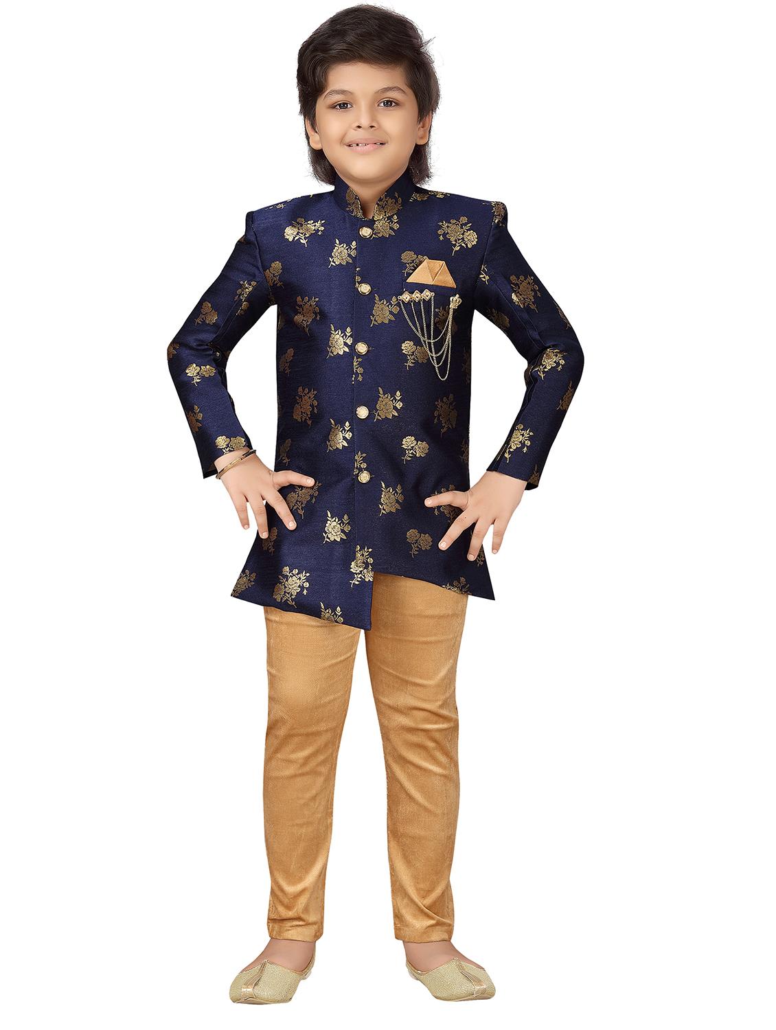 blue polyester kurta set - 17336193 - Zoom Image - 4