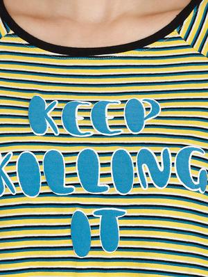 round neck striped tee - 17336255 - Standard Image - 5