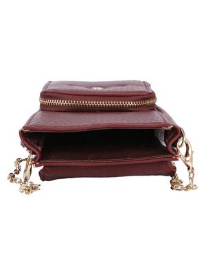 maroon leatherette (pu) regular backpack - 17336300 - Standard Image - 3
