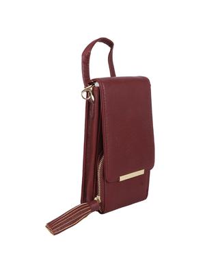 maroon leatherette (pu) regular backpack - 17336300 - Standard Image - 4