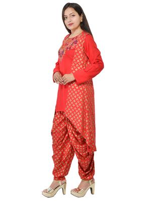 gold print kurta salwar set - 17336320 - Standard Image - 2
