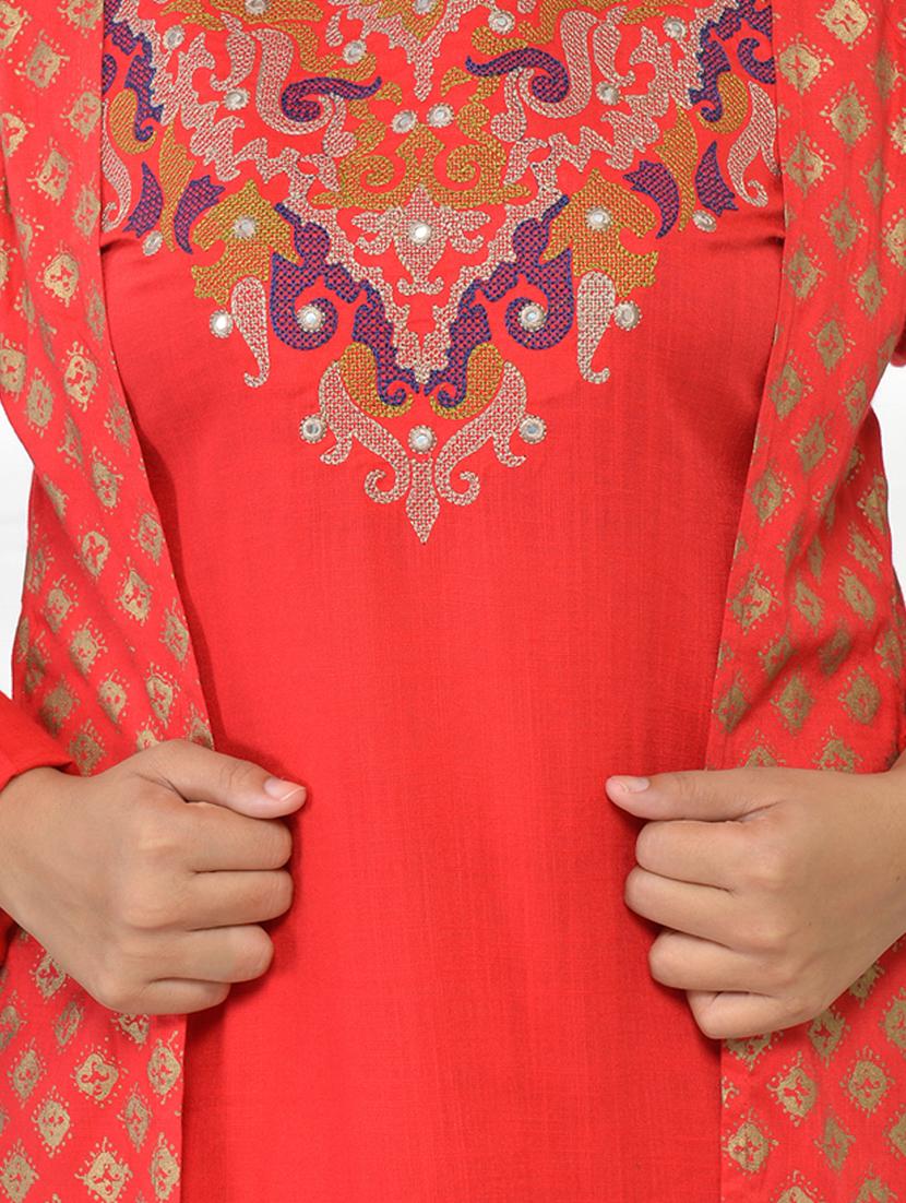 gold print kurta salwar set - 17336320 - Zoom Image - 4