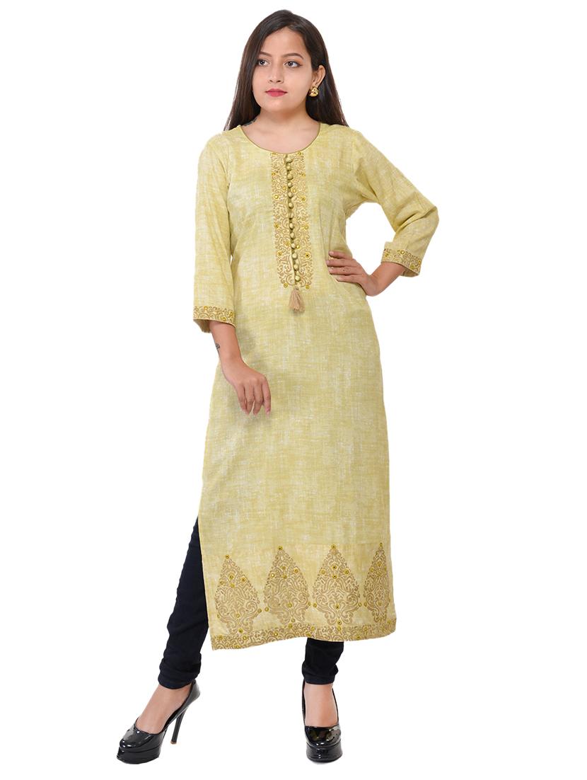 embroidered straight kurta - 17336323 - Zoom Image - 1