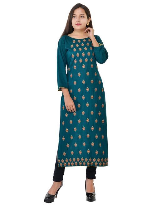 embroidered straight kurta - 17336324 - Standard Image - 1