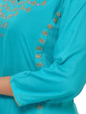 embroidered a-line kurta - 17336327 - Standard Image - 4