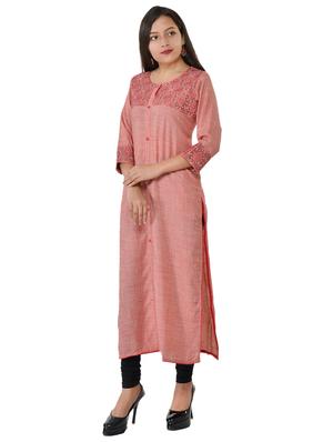 embroidered a-line kurta - 17336330 - Standard Image - 2