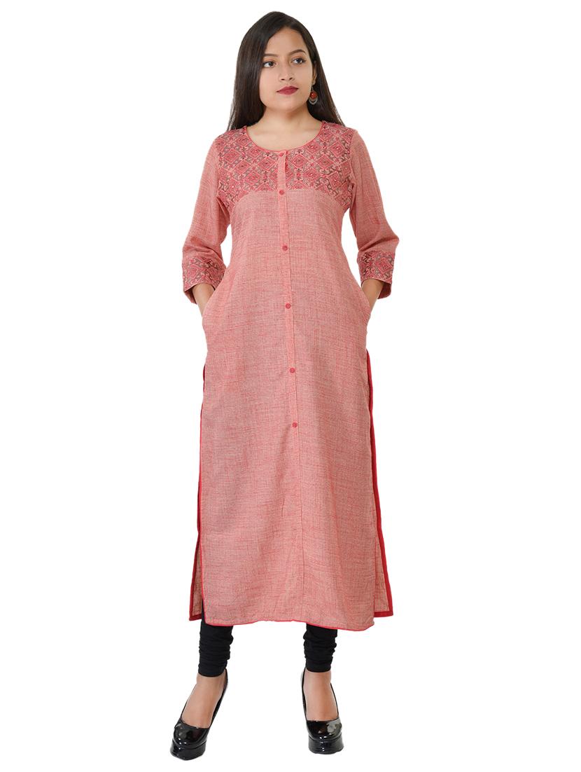 embroidered a-line kurta - 17336330 - Zoom Image - 1