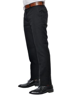 black solid flat front formal trouser - 17336342 - Standard Image - 2
