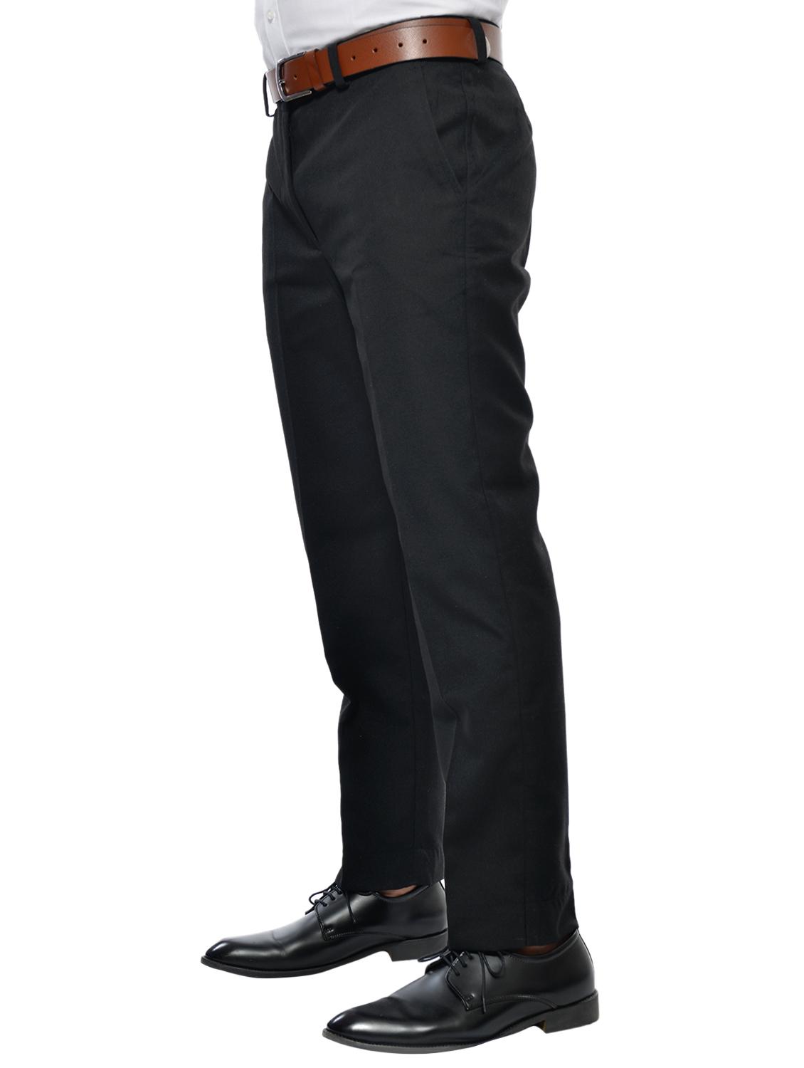 black solid flat front formal trouser - 17336342 - Zoom Image - 2