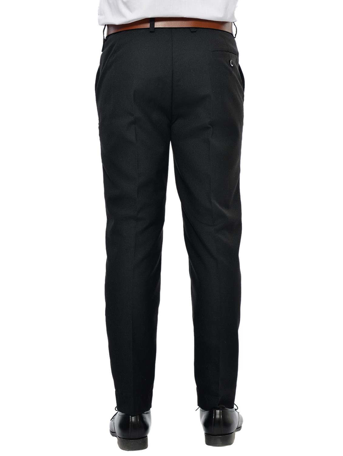 black solid flat front formal trouser - 17336342 - Zoom Image - 3