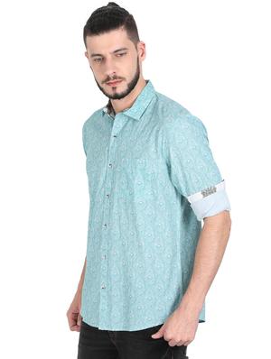 blue printed casual shirt - 17336362 - Standard Image - 2