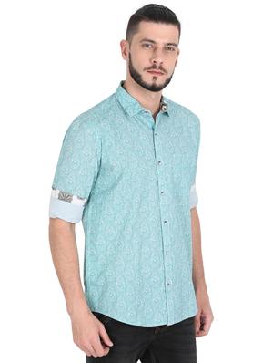 blue printed casual shirt - 17336362 - Standard Image - 3