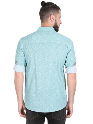 blue printed casual shirt - 17336362 - Standard Image - 4