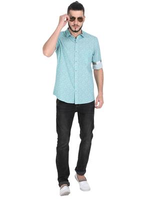 blue printed casual shirt - 17336362 - Standard Image - 5
