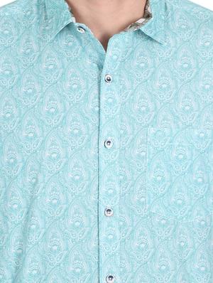 blue printed casual shirt - 17336362 - Standard Image - 6