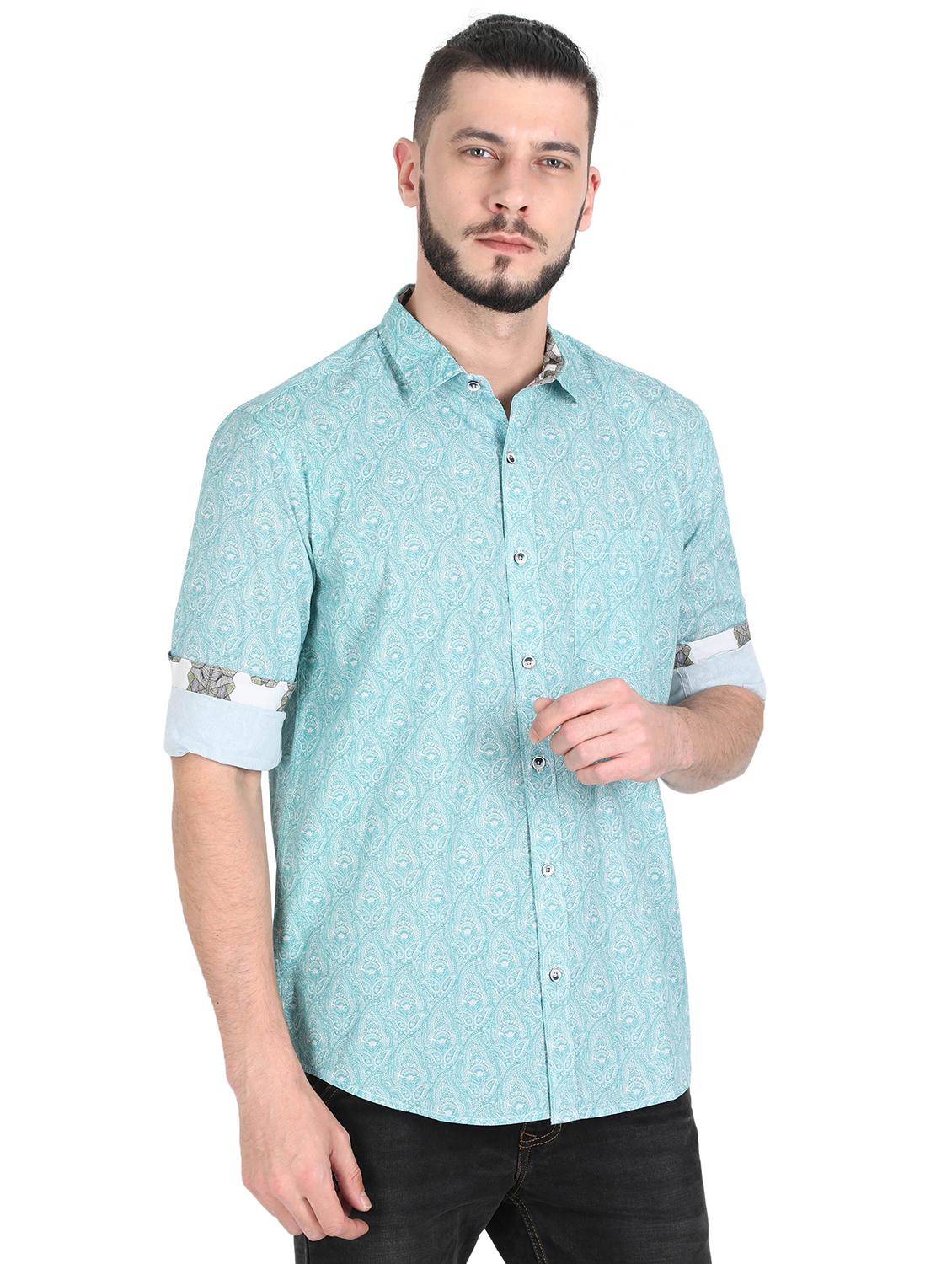 blue printed casual shirt - 17336362 - Zoom Image - 1